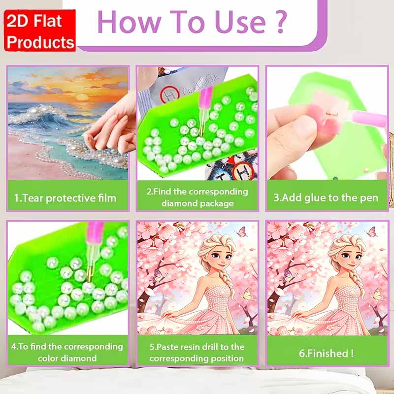 Disney DIY Жемчужная живопись Замороженная Эльза Домашнее настенное украшение Жемчужные драгоценные камни Живописные картины Поделки Домашнее украшение