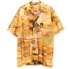 80s 90s Made In Hawaii Old Landscape All-over Pattern Short Sleeve Aloha Shirt Men's Used