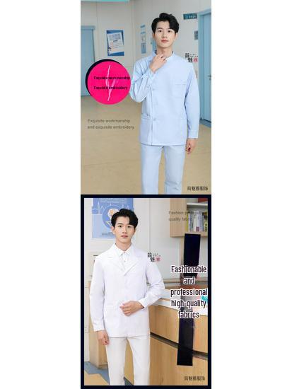 Мужская униформа медсестры с длинными рукавами и костюм стоматолога с короткими рукавами