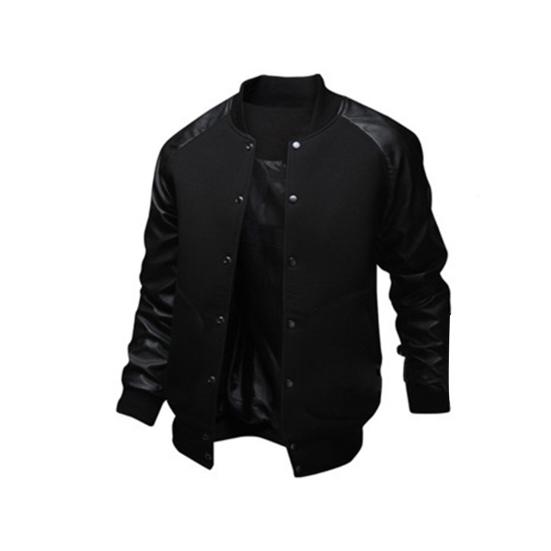 Осенняя мужская университетская куртка с длинным рукавом реглан в цветных блоках, на пуговицах, с карманами, пальто