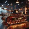 Военный стиль США. Хрустальный графин для виски в форме танка ARMY - Креативная стеклянная бутылка для алкоголя с декором в виде золотой звезды, Подарок для бара, дома, вечеринки