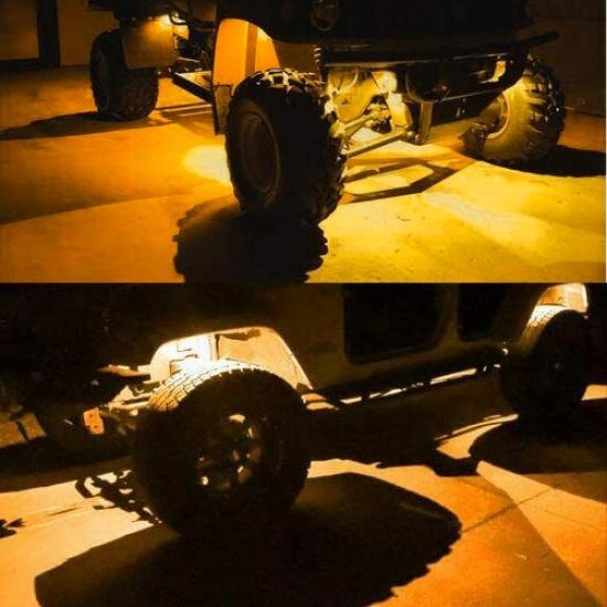 10 Светодиодных Подсветки для Автомобиля, Грузовика, Салона, Неоновая Подсветка, Декор, Желтый