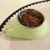 Stainless Steel Pet Cat Feeder Bowl Snail Shap Anti-leakage Cat Water Feeder Anti-spill Non-slip Food Water Bowls For Dogs Cats