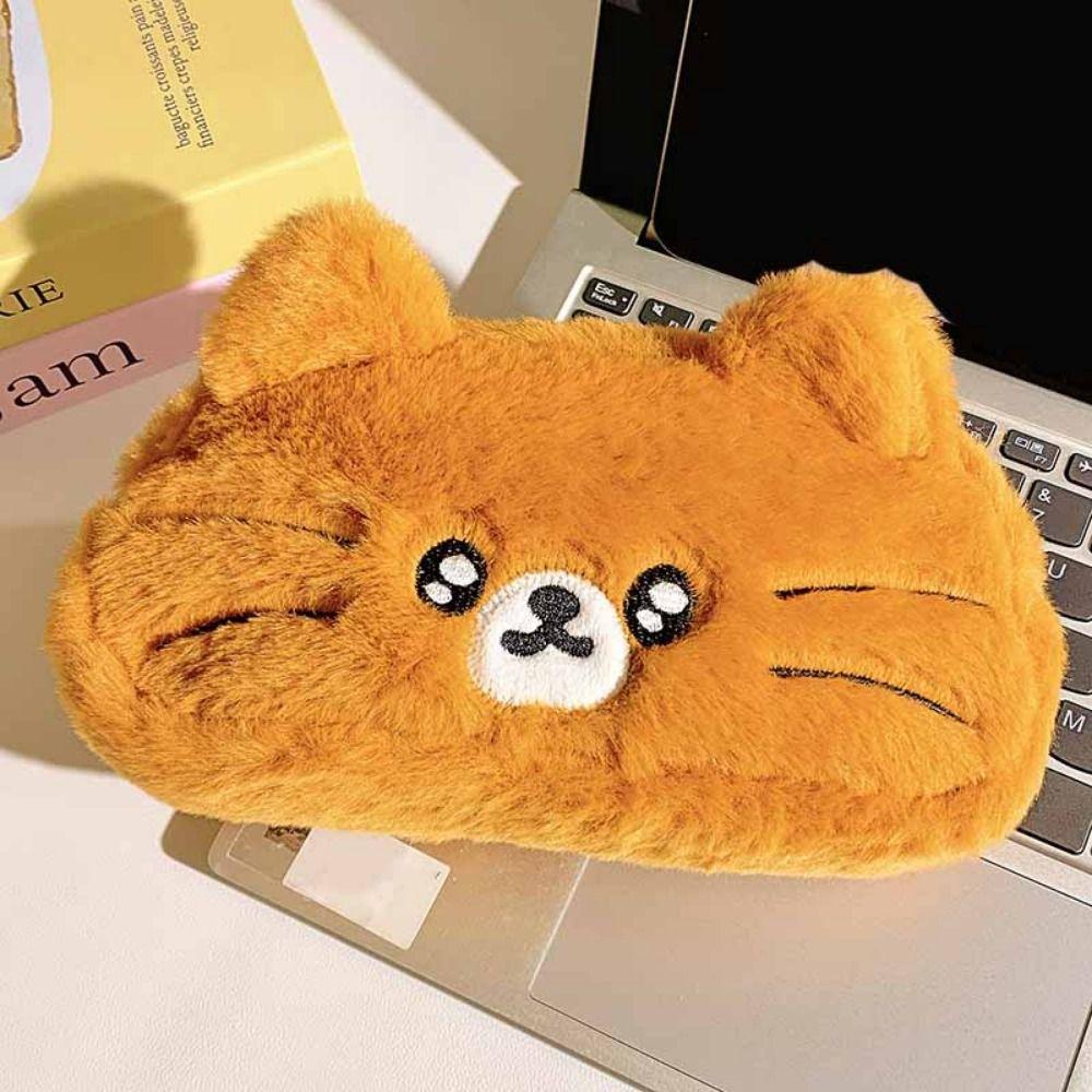 Funny Cat Cartoon Pencil Case Kawaii Stationery Storage Bag Cat Pencil Pouch  School Supplies