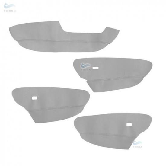4Pcs Micro Leather Door Armrest Panel Cover For BMW X5 E70 2007 2008-2013 Gray