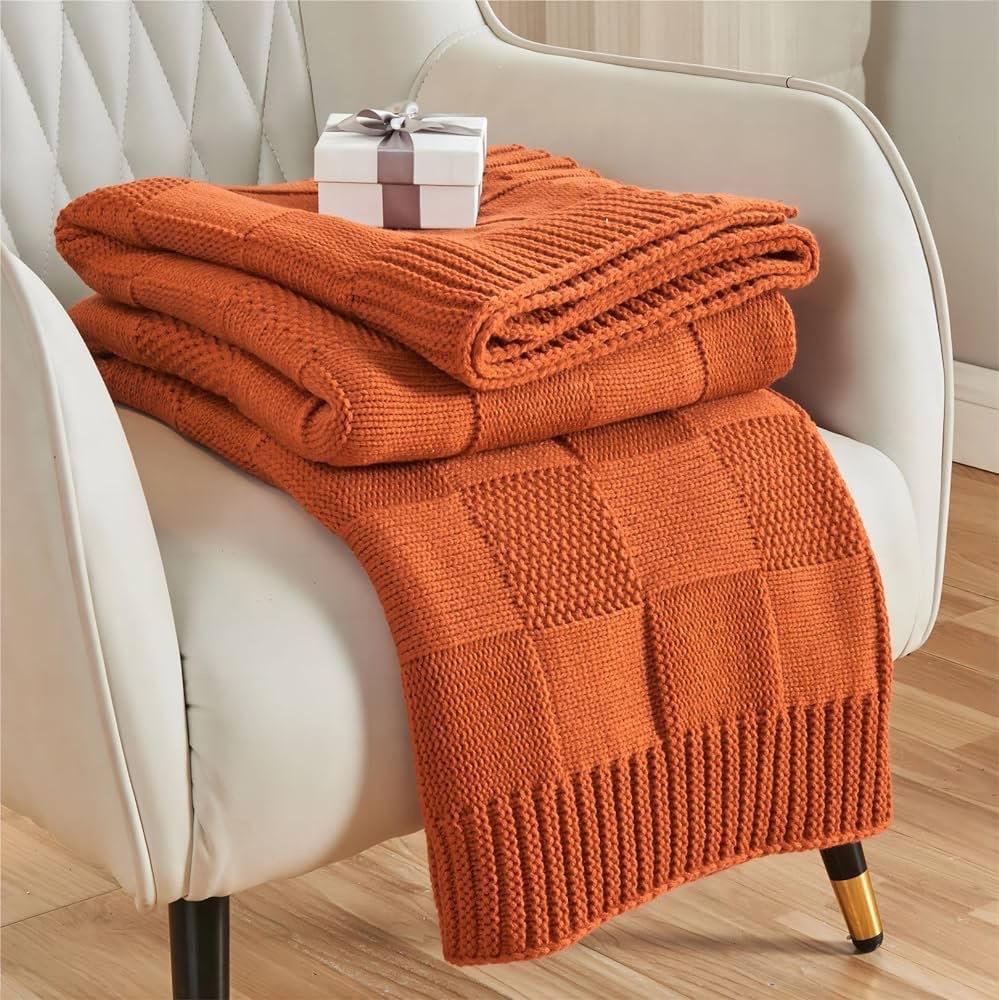 Acrylic Yarns Blankets for Sofa Plaid Knitted Throw Blanket Bed Sofa Cover Office Nap Air Condition Room Blankets Home Decor