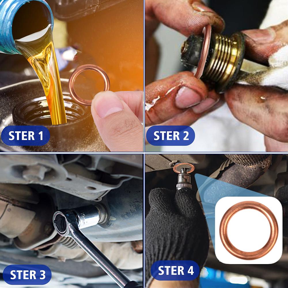 Car Pan Oil Drain Gasket Extruded Washer Oil Drain Plug Washer Car Engine Oils Pan Screw Gasket Washers Automotive Accessories