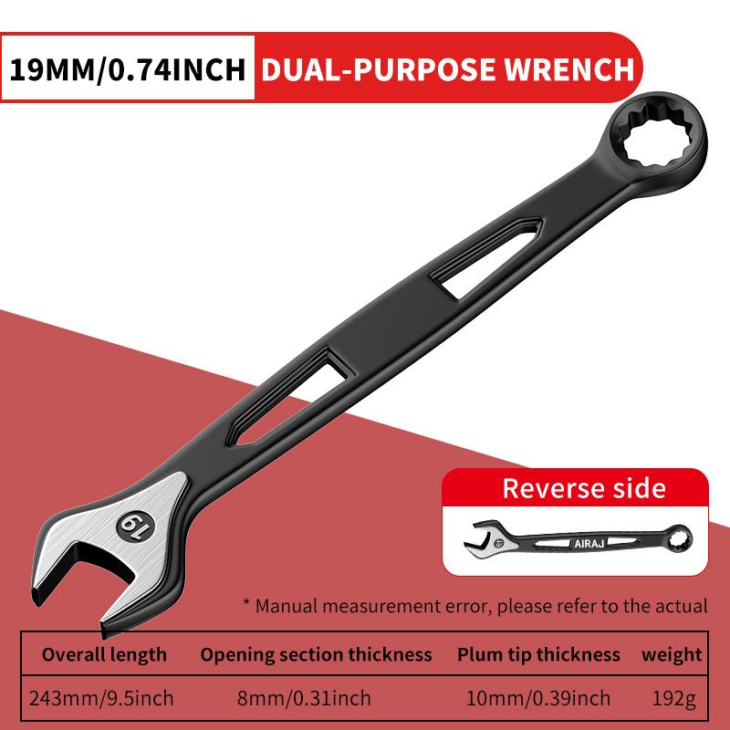 Dual-Ended Wrench, Ratchet Wrench, Industrial Grade, Hardware Tool, Auto Repair Universal Wrench