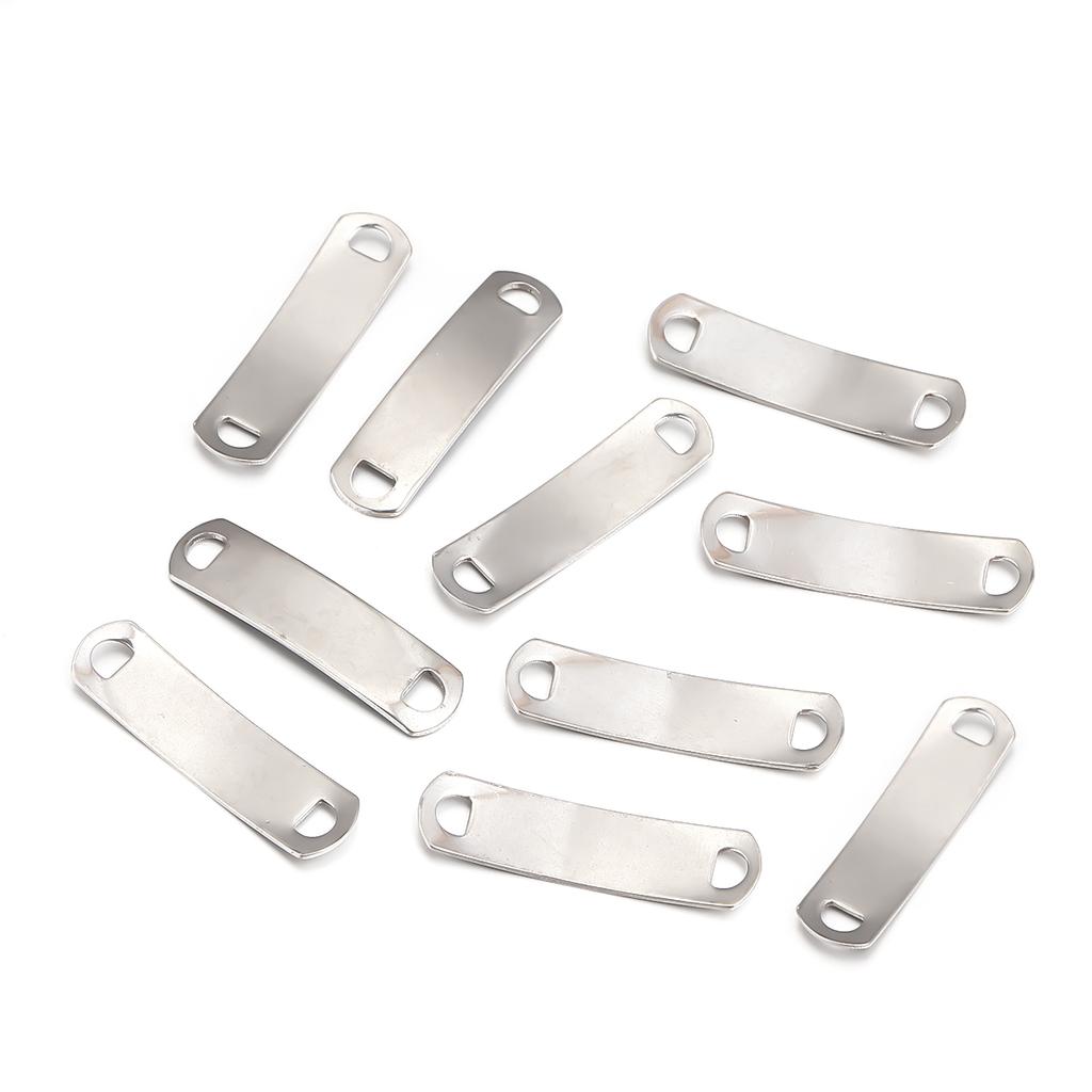 10pcs/lot Stainless Steel Rectangle Charms Connectors For Jewelry Making Blank Bar Stamping Tags Engraved DIY Bracelet Necklace