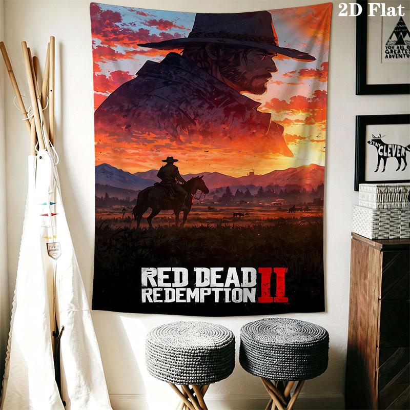 Постер RDR2 Настенный Повешенный Тканевое Одеяло Декоративные Гобелены для Спальни Гостиной Домашний Декор