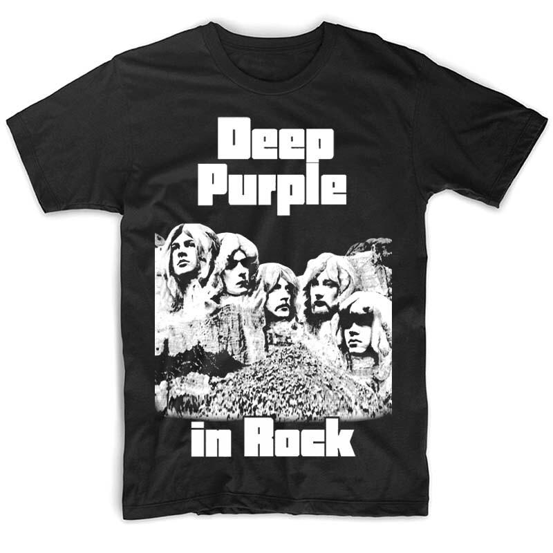 Unisex shirt Cotton Oversize Large Size Deep Purple In Rock album T shirt BLACK