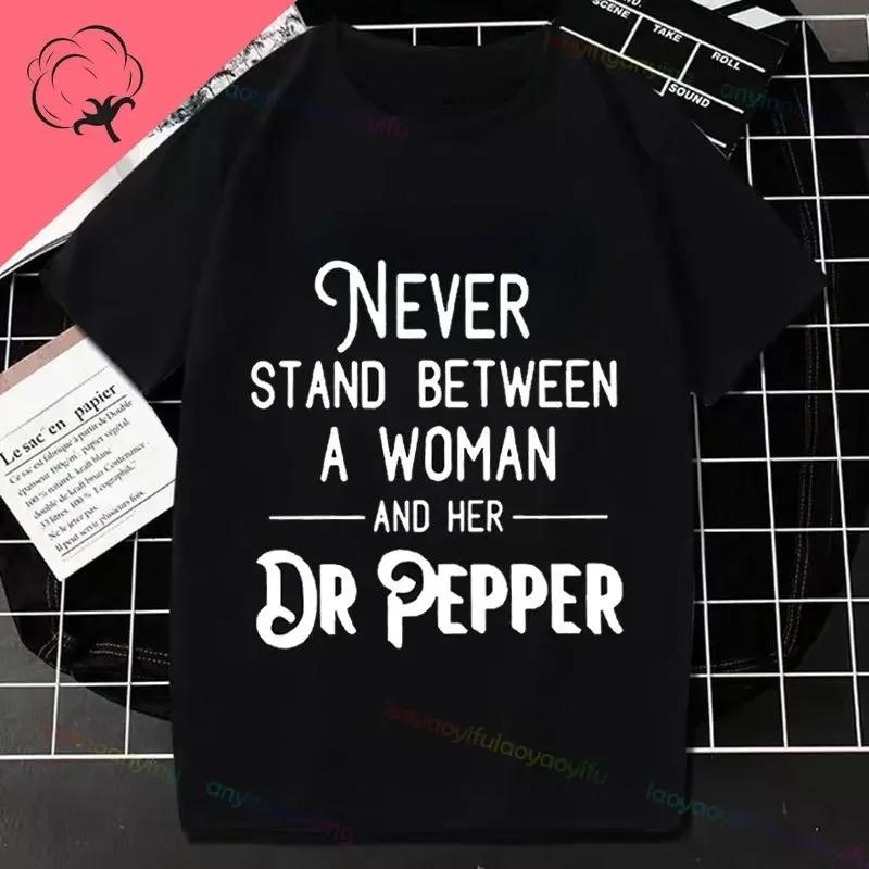Dr Pepper Letter Print Casual Tshirt For Unisex Pure Cotton Shortsleev Machine Washable Perfect For Spring Summer