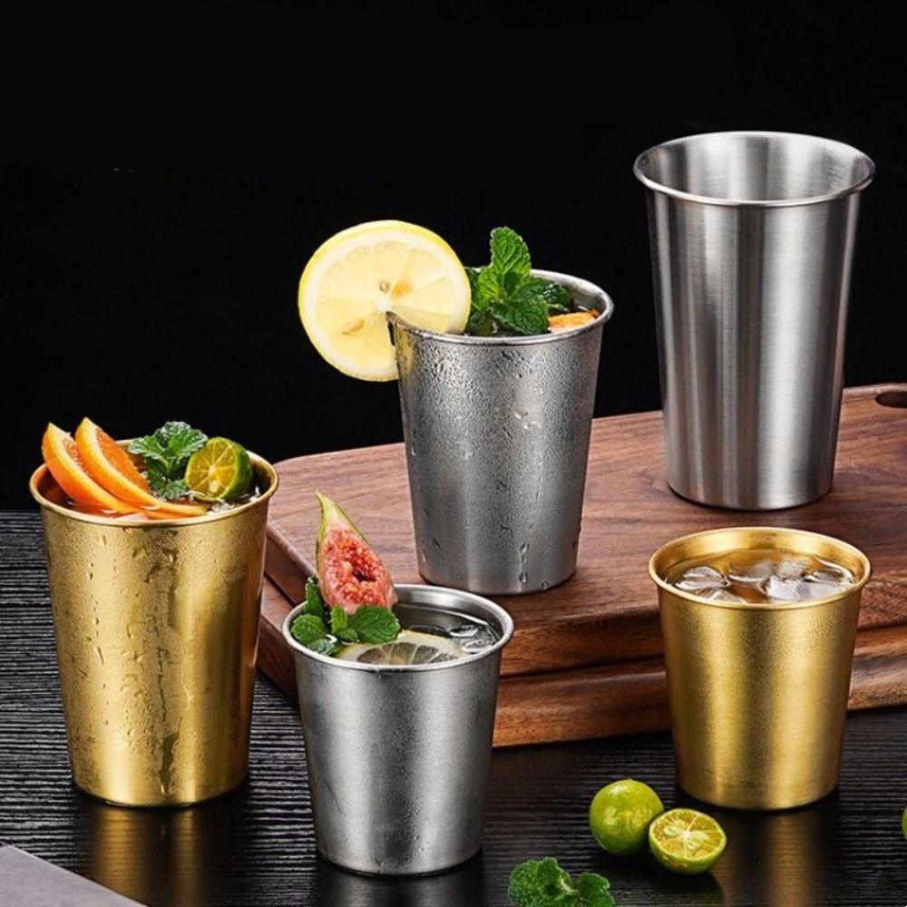 400/500ML Beer Cup Wide Mouth Drinking Cup Wine Cup Stainless Steel Cup Restaurant