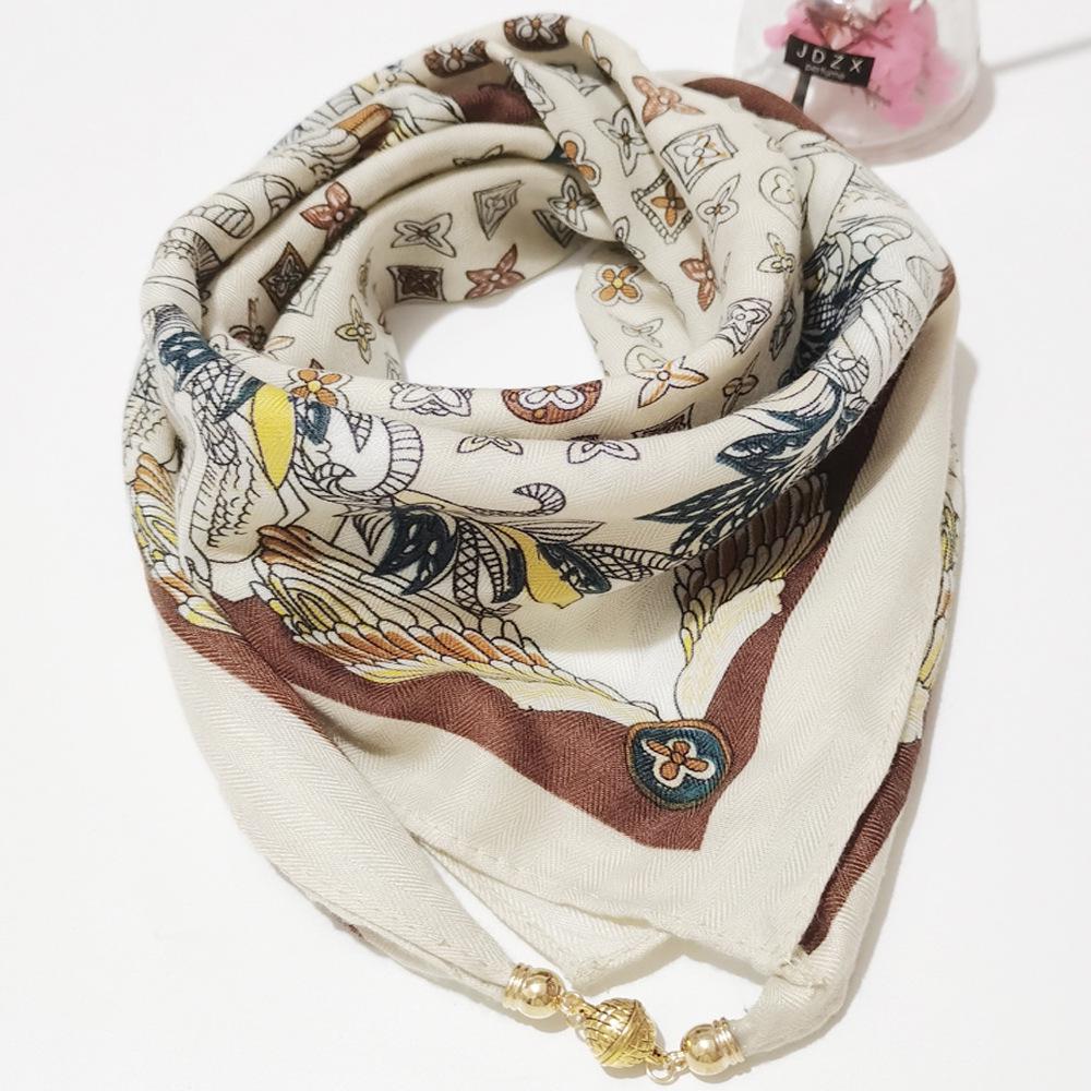 Magnetic Buckle Women's Cotton Neck Warmer: Versatile Autumn/Winter Scarf & Protector.