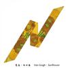 New Silk Striped Scarf Long Narrow Tie On Vintage Van Gogh Bag Scarf 2022