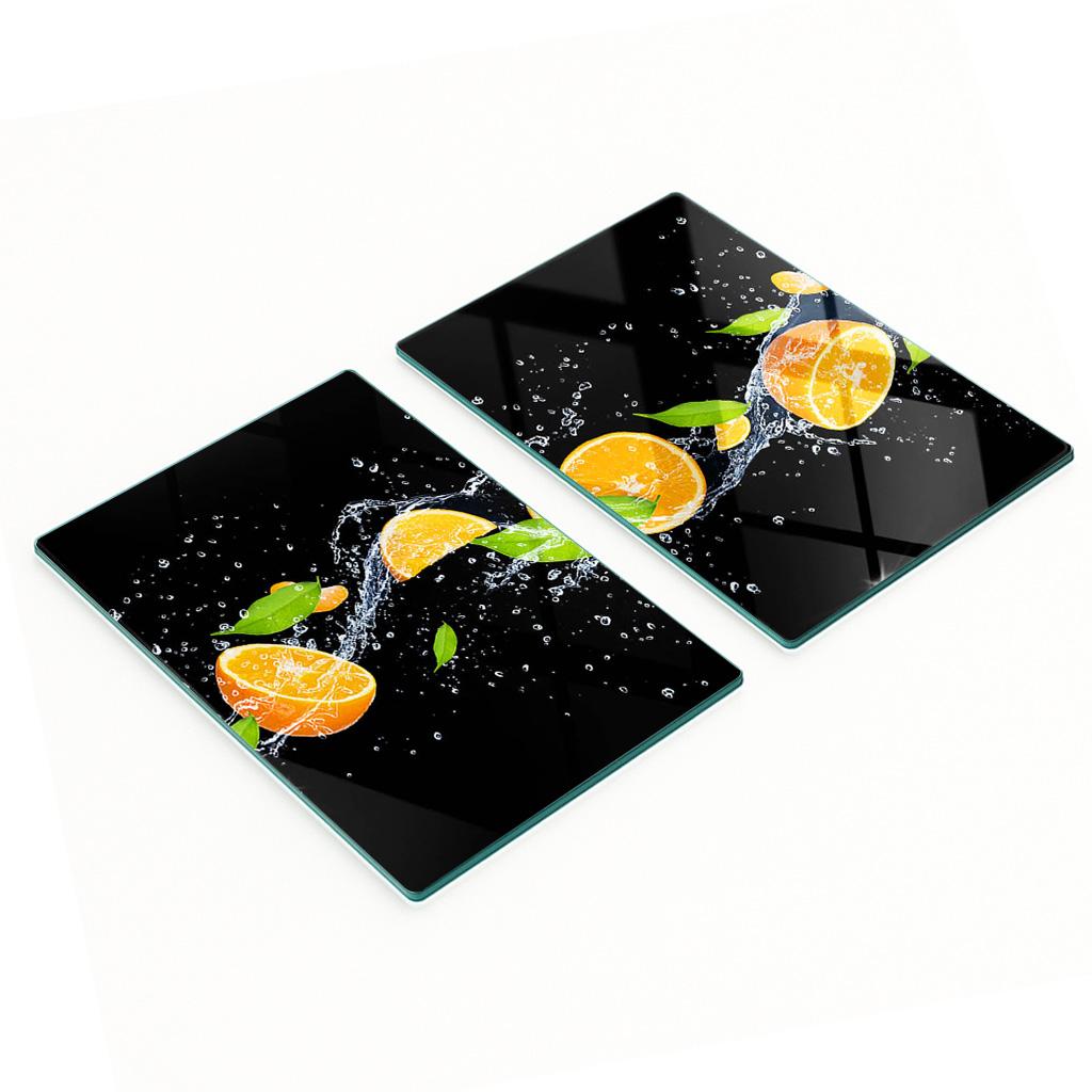 Decorative Tempered Glass Chopping Boards for Oranges and Water 2x40x52 cm