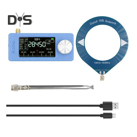 Портативное мини-радио 0,5-108 МГц с 1,9-дюймовым IPS-экраном, карманное мини-радио LSB/USB/AM/FM, вседиапазонный радиоприемник с антенной