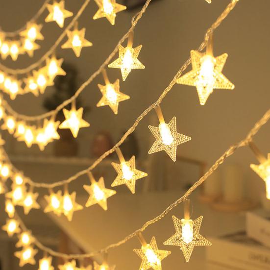 LED Star String Lights Flexible Design Energy-Saving Waterproof Indoor Outdoor Hanging Fairy Lights Holiday Party Decoration