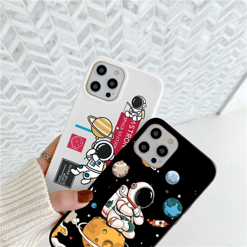 Прекрасный мягкий чехол Astronaut для Samsung Galaxy S22 S21 S20 FE Note 20 Ultra 9 8 10 Lite S8 S9 S10 Plus S10e M52 M31 M32 M13 Shell