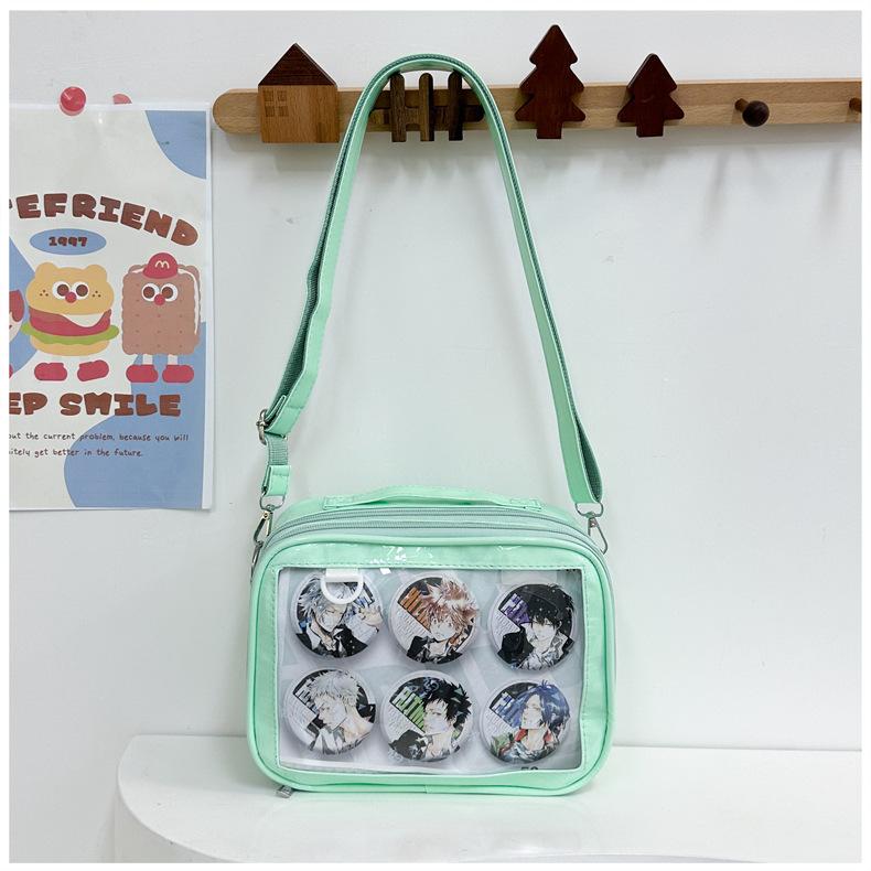 Academy Style, High-value Transparent Pain Bag, Shoulder Messenger Bag, Soft Girl Girl, Large-capacity Bar Millet Class Schoolbag