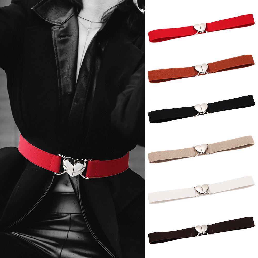 Элегантный эластичный ремень с пряжкой в виде сердца любви, эластичные ремни для талии, декоративный пояс