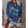 2025 Autumn & Winter Women's New Casual Crew Neck Long Sleeve Top 3D Dragonfly Pattern