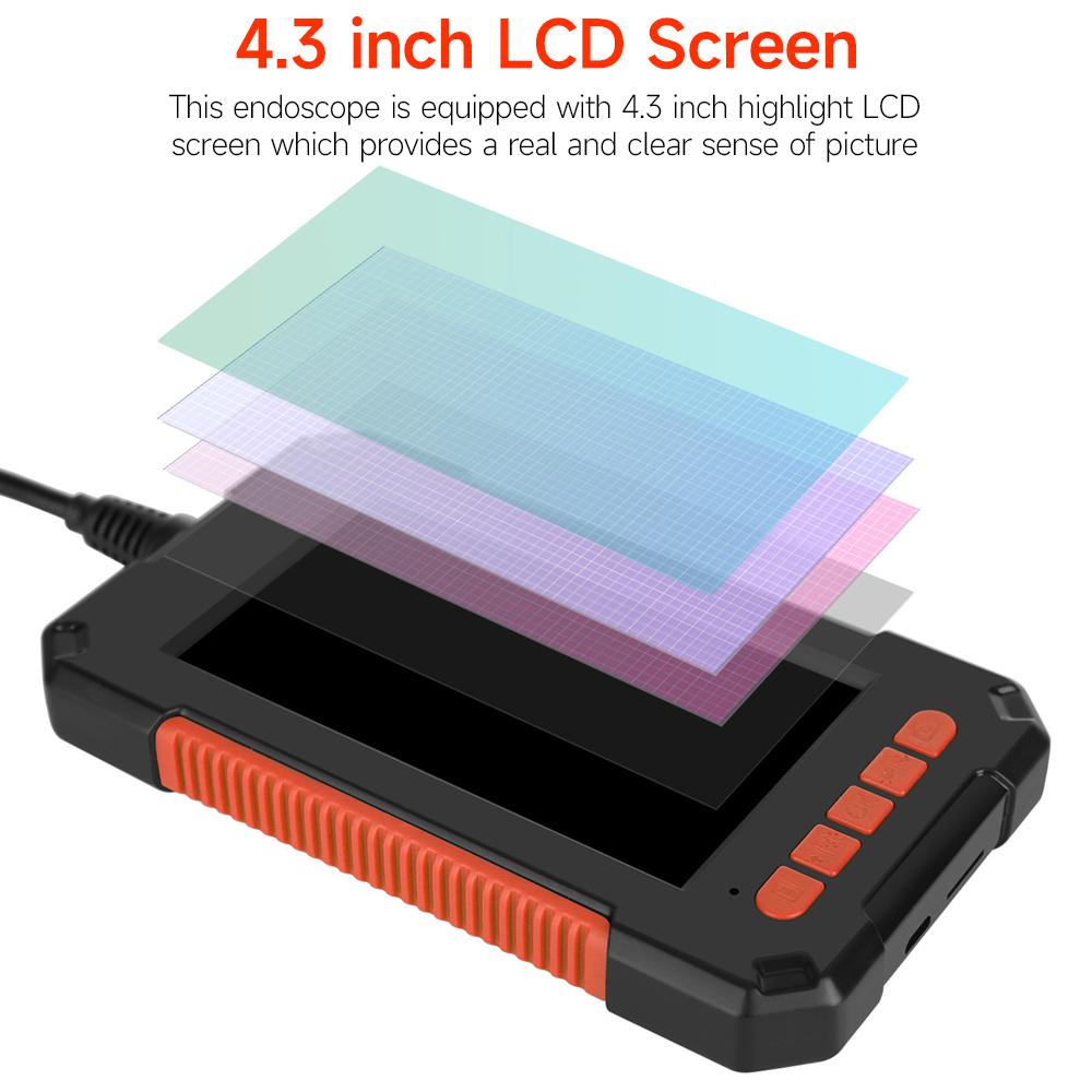 Multifunctional 1080P Industrial Endoscope 4.3 Inch Screen 8mm Camera 8 LED Lights 4cm-500cm Focal