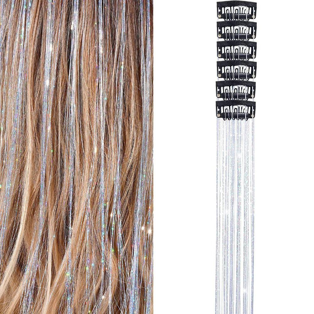 6 шт. Инструменты для плетения волос Мишура Наращивание волос Цветные Блестящие Блестки Волосы Феи Мишура для волос Женские