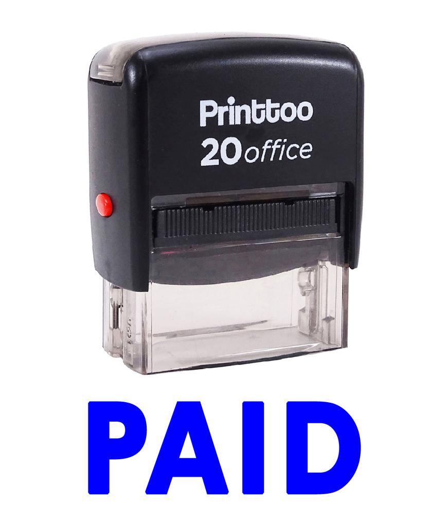 Printtoo Custom Stamp PAID Self Inking Rubber Stamp Office Stationary-Black