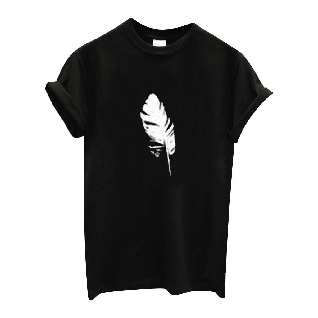 Женская футболка из полиэстера с принтом "перо"