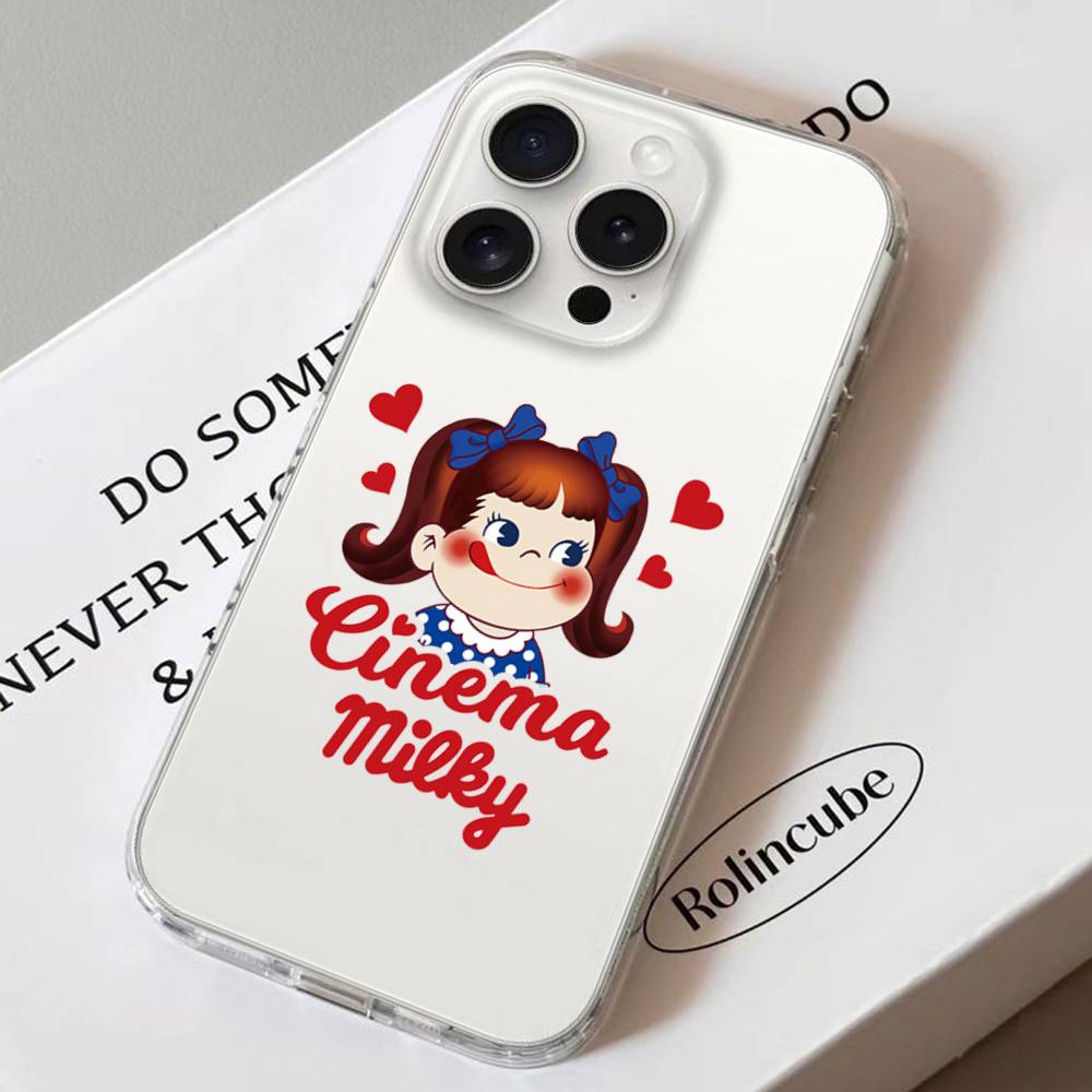 Чехол для телефона Fujiya Milky Peko Chan Для IPhone 17 16 15 11 14 12 13 16 Pro Max X XR XS Max Plus Прозрачный Мягкий Чехол