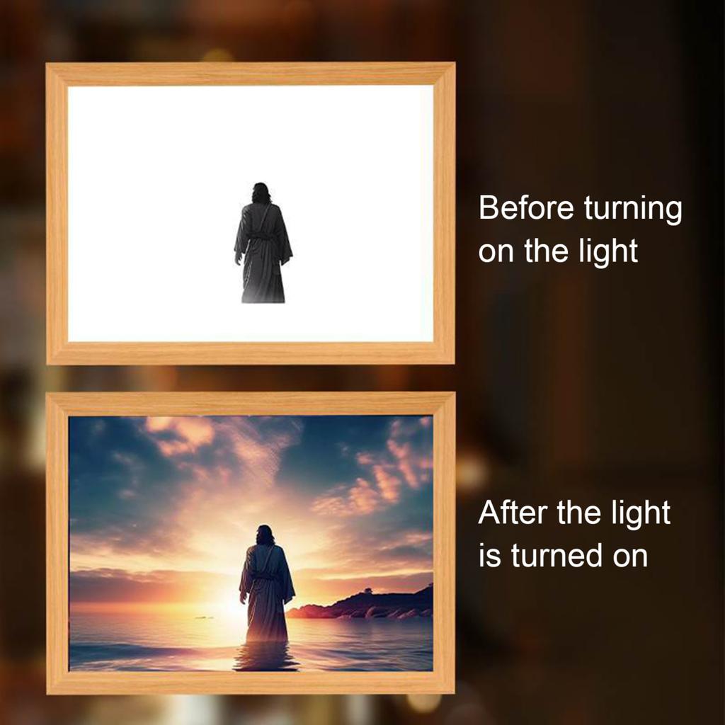 Светодиодный ночник Yousheng с рисунком Иисуса, регулируемая цветовая температура, декоративная подсветка, 4D светодиодный ночник с рисунком