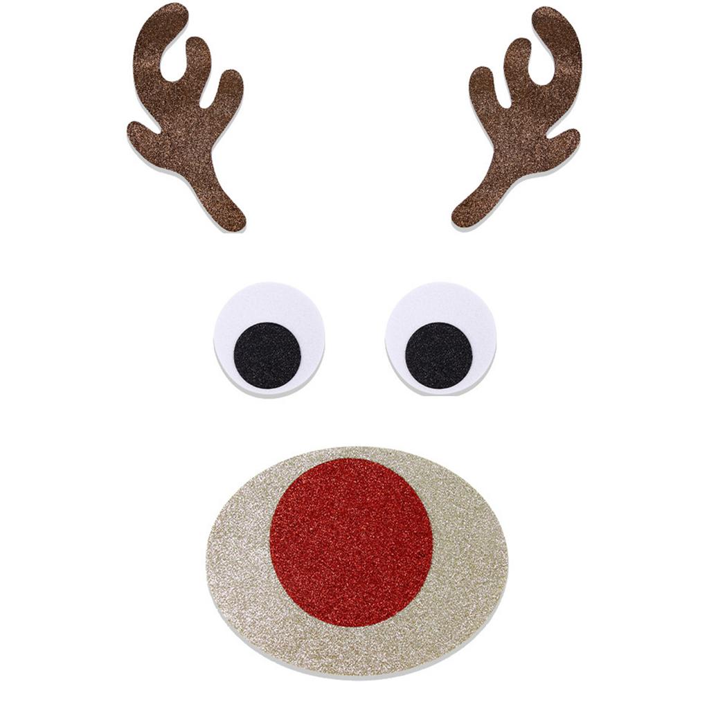Christmas Decorations Felt Cloth Cartoon Door Stickers Shop Window Decorative Ornament Decor Xmas Elk Door Decals