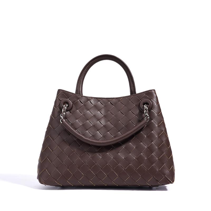 Кожаная новая женская сумка через плечо плетеная сумка сумка большой вместимости женская универсальная нишевая высококлассная сумочка