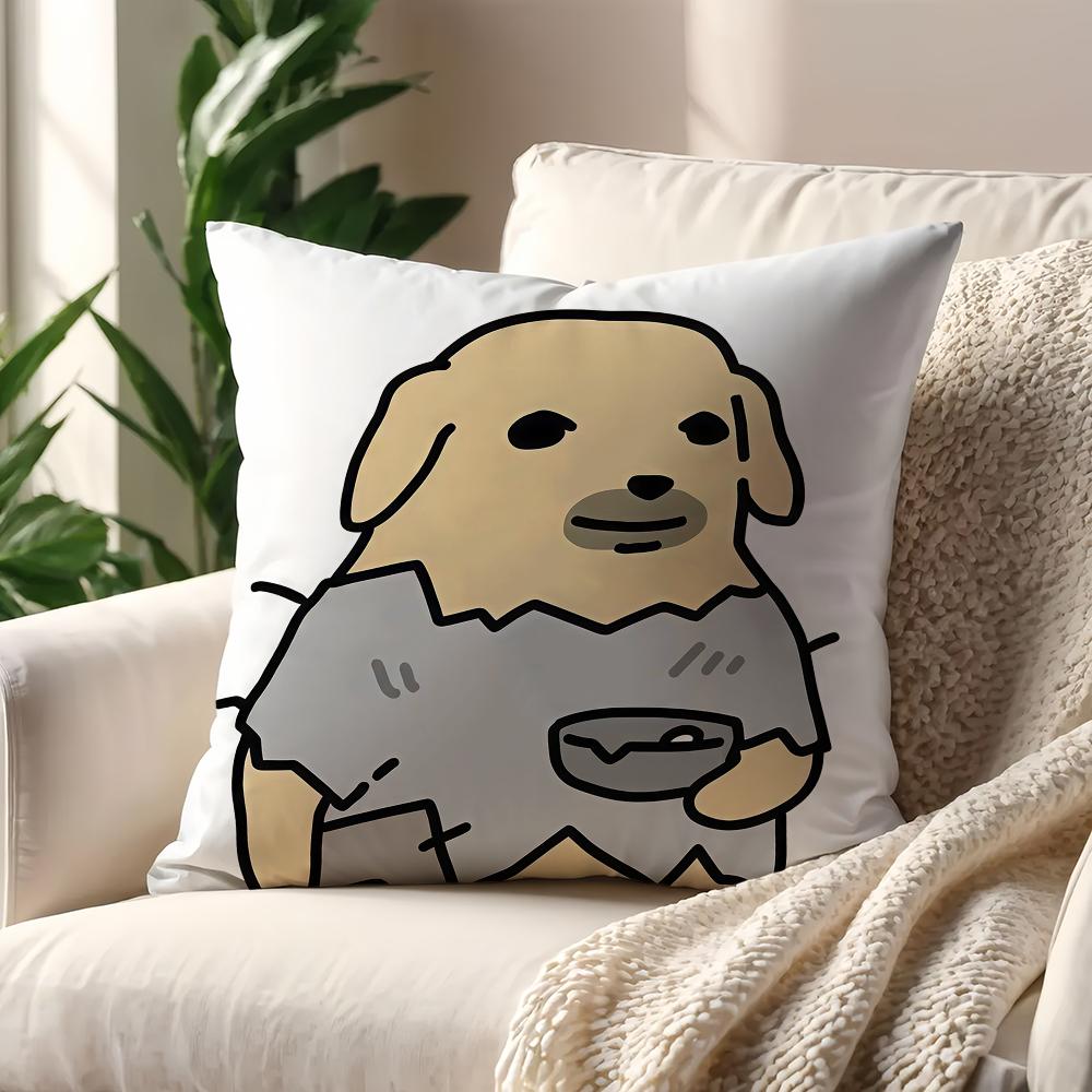 funny kawaii nNudaeng Dog Meme cushion cover For Pillow Printing Sofa Decoration Home Car Room Coffee Office Nordic Simplicity