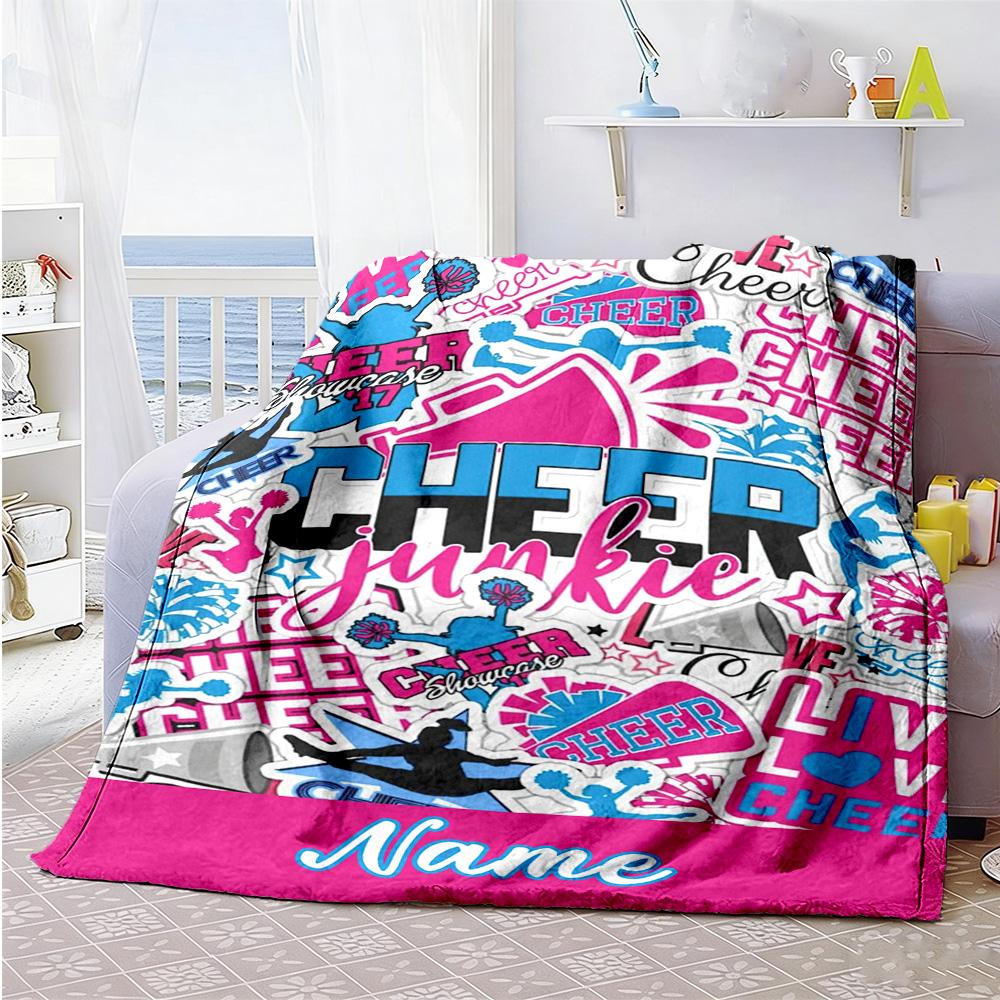 Pink Personalized Name Blanket Gift Personalized Blanket Comfortable Perfect for Picnics Living Room Chair Livingroom Four Seasons Universal