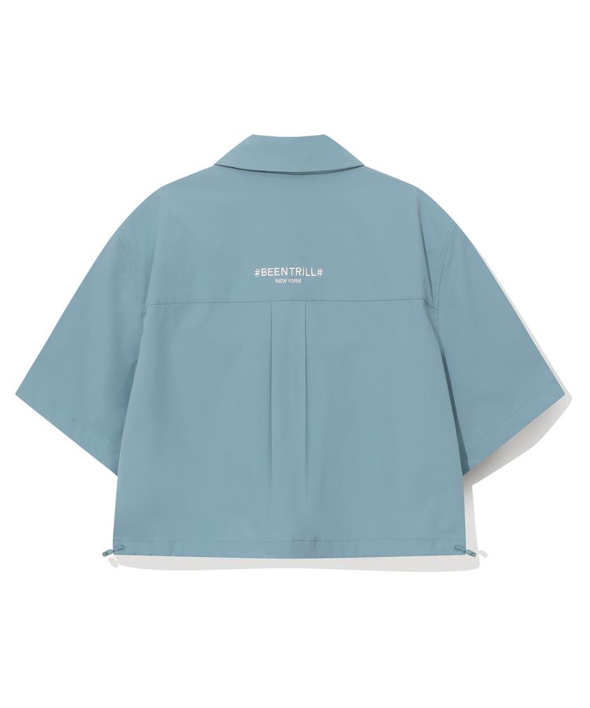 BEENTRILL NEWYORK Женская плетеная технологичная укороченная рубашка (синий)