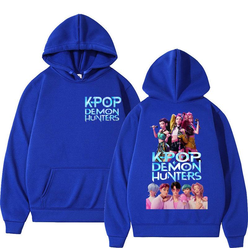 KPop Аниме Охотники на демонов Руми Мира Зои Саджа Парни Худи Мужские Женские Мода Оверсайз Толстовка Флис Теплый Повседневный Длинный рукав