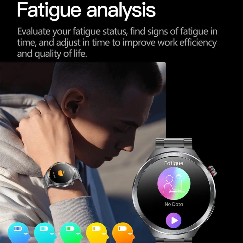 2025 New Uric Acid Blood Pressure Blood Oxygen Body Analysis Smart Watch ECG+PPG Clock Bluetooth Call Smart Watch Men Fatigue Monitoring