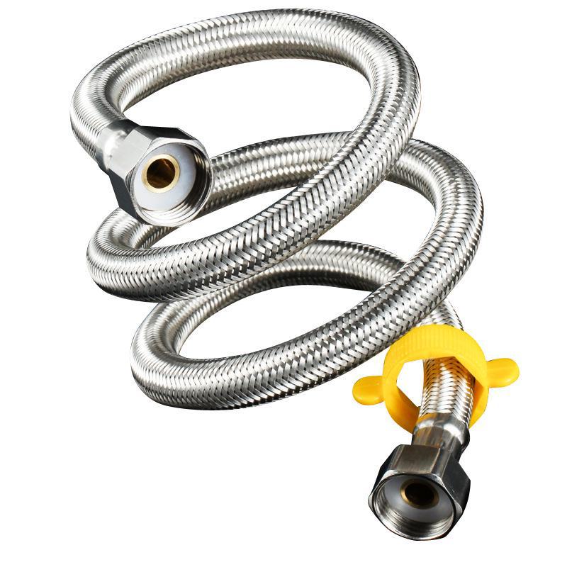Brand 304 Stainless Steel Explosion-Proof Braided Hose for Water Heater and Toilet Faucet - Universal 4-Point Inlet Pipe