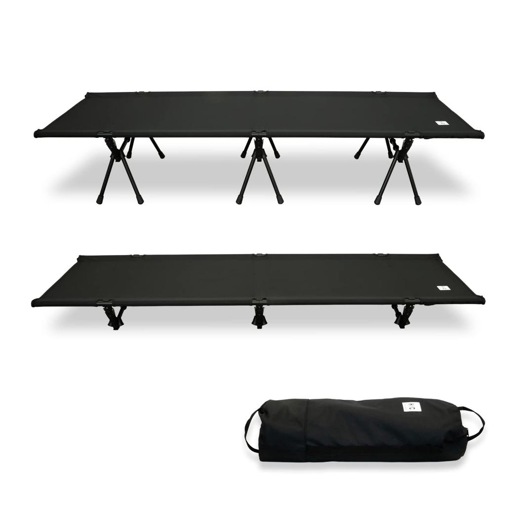 HOTEL CAMPS 2WAY Folding Cot Foldable Cot Switchable Hc-ct001 High/Low (Black)