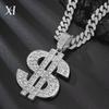 Trendy Men's Cuban Necklace with US Dollar Pendant - European & American Hip-Hop Fashion