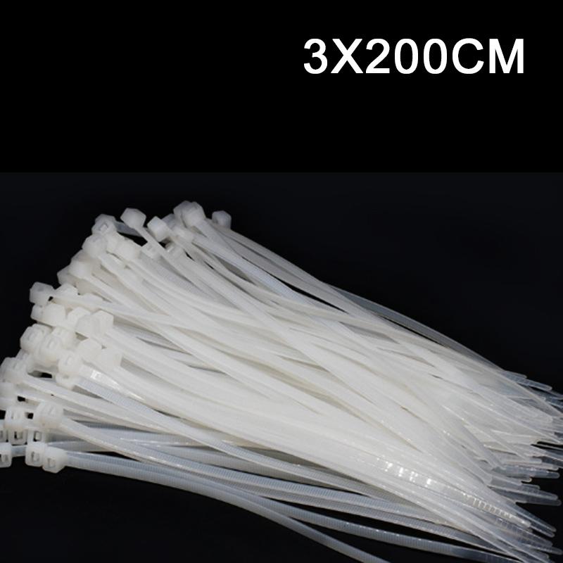 Самоблокирующиеся пластиковые нейлоновые стяжки, 100 шт., набор нейлоновых кабельных стяжек, 3X200, петля, проволочная обмотка