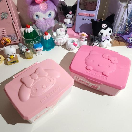 Sanrio 2 Types My Melody Hello Kitty Storage Box, Small Box, Top Loader Storage Box, Accessory Storage Box, Wet Tissue Case