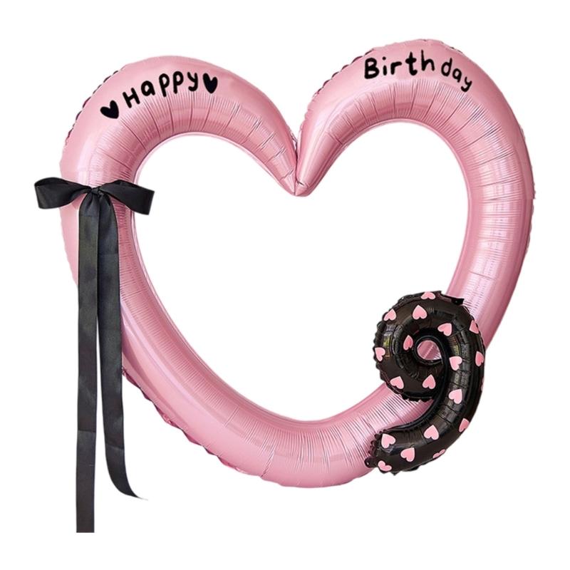 Oversized Heart Frame Balloon Birthday Balloon for Birthday Celebration Baby Showers Wedding Backdrops Embellishment