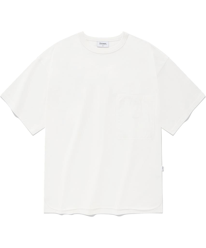 COVERNAT Woven Mix T-Shirt White