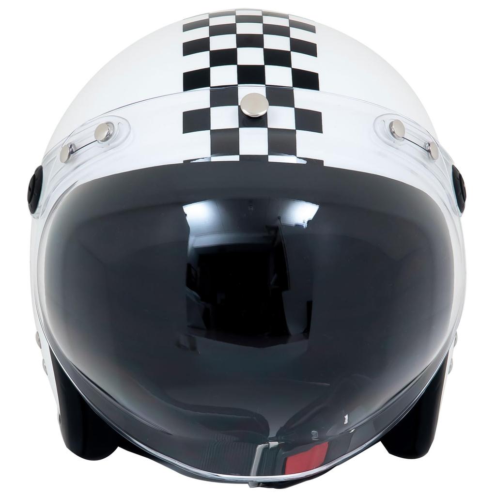 Motobowatt BB мотоциклетный шлем маленький реактивный с вращающимся щитком BB свободный размер белый/клетчатый (58-60cm)