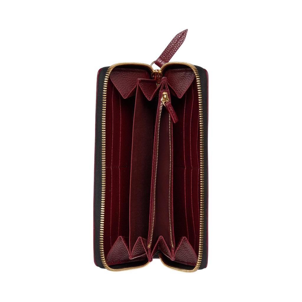 Gucci GG Marmont Double G Metal Accessory Leather Wallet Women Wallet Black Red 456117-AAE5F-1062