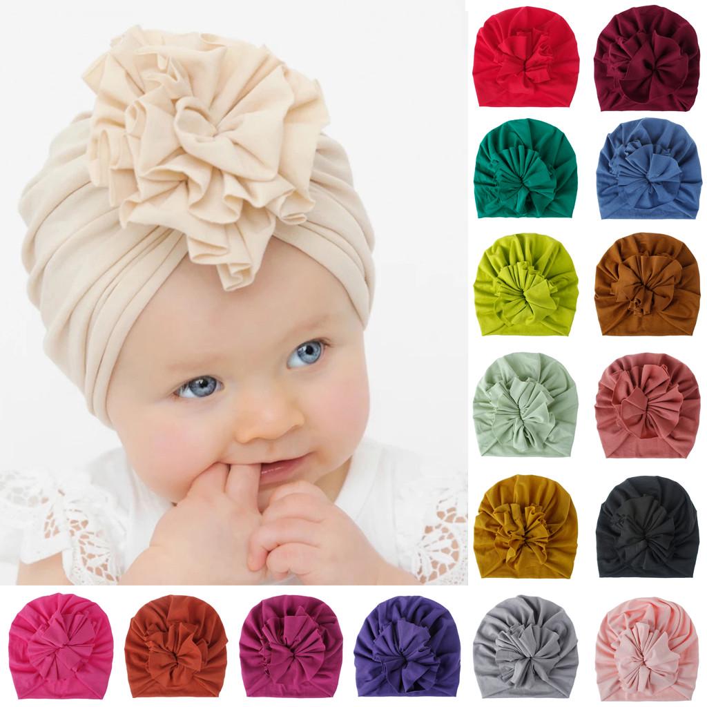 Fashion Baby Muslim Turban Hat Elastic Headband Cute Knot Bonnet Hijab Cap