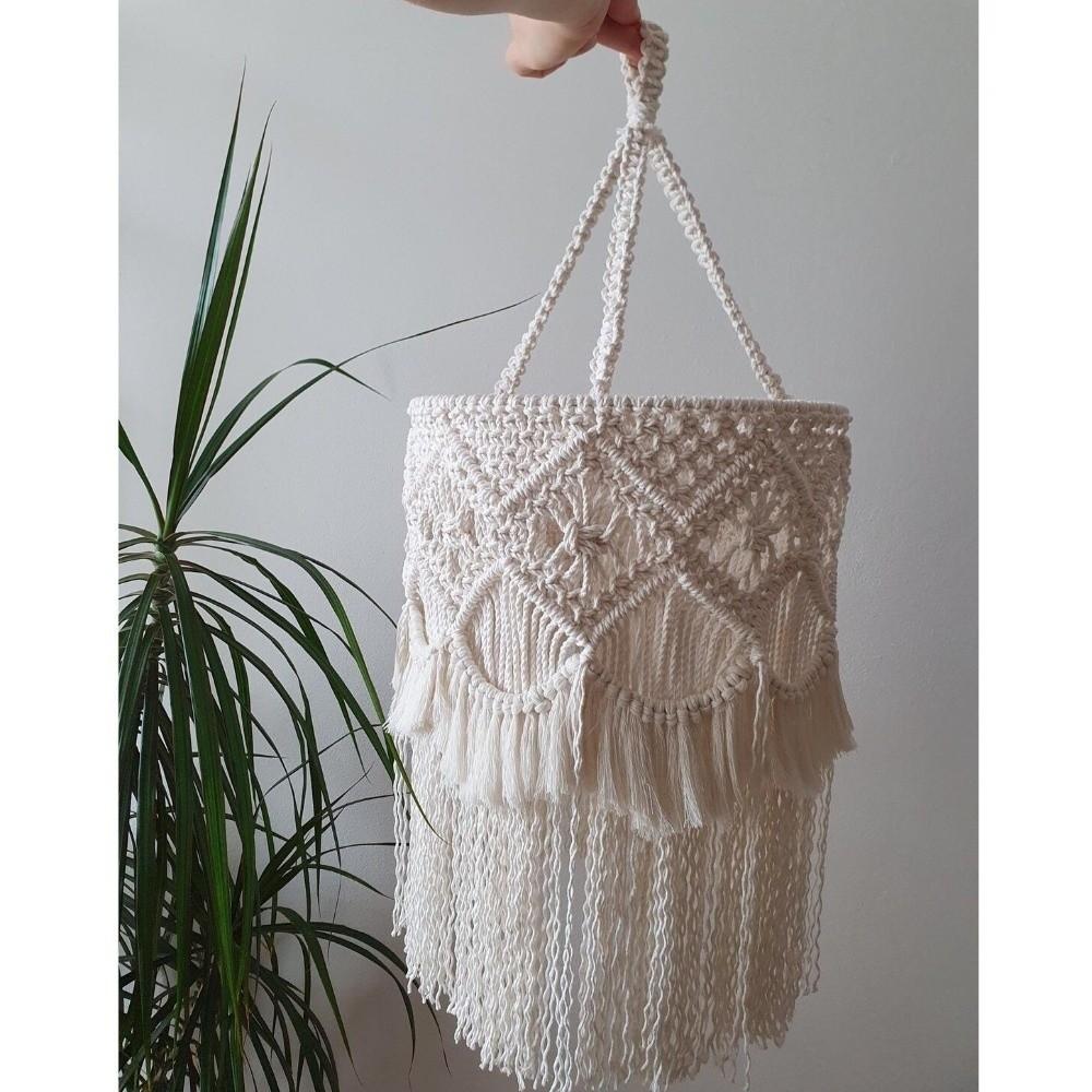 Handwoven Woven Tapestry Lampshade Hanging Tassel Light Shell Hanging Light Cover Living Room